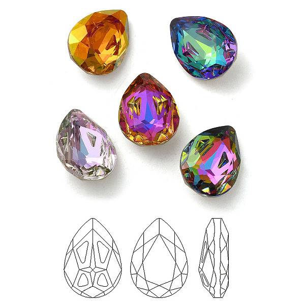 PandaHall K9 Glass Rhinestone Cabochons, Point Back & Back Plated, Faceted, Teardrop, Mixed Color, 18x13x7mm Glass Rhinestone Teardrop..., Multicolor
PandaHall K9 Glass Rhinestone Cabochons, Point Back & Back Plated, Faceted, Teardrop, Mixed Color, 18x13x7mm Glass Rhinestone Teardrop..., Multicolor