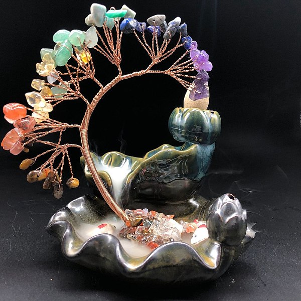PandaHall Gemstone Chips Tree Decorations, Ceramic Incense Holders Base Copper Wire Feng Shui Energy Stone Gift for Home Desktop Decoration...
PandaHall Gemstone Chips Tree Decorations, Ceramic Incense Holders Base Copper Wire Feng Shui Energy Stone Gift for Home Desktop Decoration...