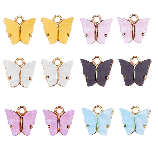 PandaHall Light Gold Plated Alloy Acrylic Charms, Butterfly, Mixed Color, 12x14x3mm, Hole: 1.6mm, 30pcs/set Alloy+Acrylic Butterfly..., Multicolor
PandaHall Light Gold Plated Alloy Acrylic Charms, Butterfly, Mixed Color, 12x14x3mm, Hole: 1.6mm, 30pcs/set Alloy+Acrylic Butterfly..., Multicolor