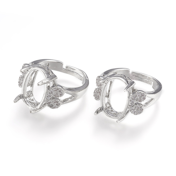 PandaHall Brass Finger Ring Components, 4 Claw Prong Ring Settings, with Cubic Zirconia, Oval, Size 6, Platinum, Tray: 12x7mm, 16mm Brass
PandaHall Brass Finger Ring Components, 4 Claw Prong Ring Settings, with Cubic Zirconia, Oval, Size 6, Platinum, Tray: 12x7mm, 16mm Brass