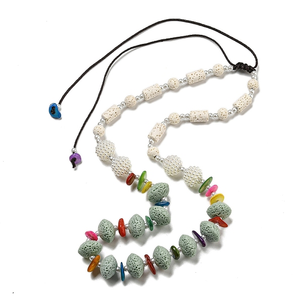 PandaHall Dyed Lava Rock with Shells, Plastic Pearl Beads Necklaces, Dark Sea Green, 1.65~2.80 inch(4.2~7.1cm) Lava Rock Round
PandaHall Dyed Lava Rock with Shells, Plastic Pearl Beads Necklaces, Dark Sea Green, 1.65~2.80 inch(4.2~7.1cm) Lava Rock Round