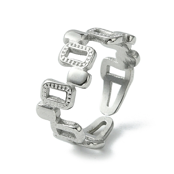 PandaHall 304 Stainless Steel Open Cuff Ring, Hollow Rectangle, Stainless Steel Color, US Size 7 1/4(17.5mm) 304 Stainless Steel Rectangle
PandaHall 304 Stainless Steel Open Cuff Ring, Hollow Rectangle, Stainless Steel Color, US Size 7 1/4(17.5mm) 304 Stainless Steel Rectangle
