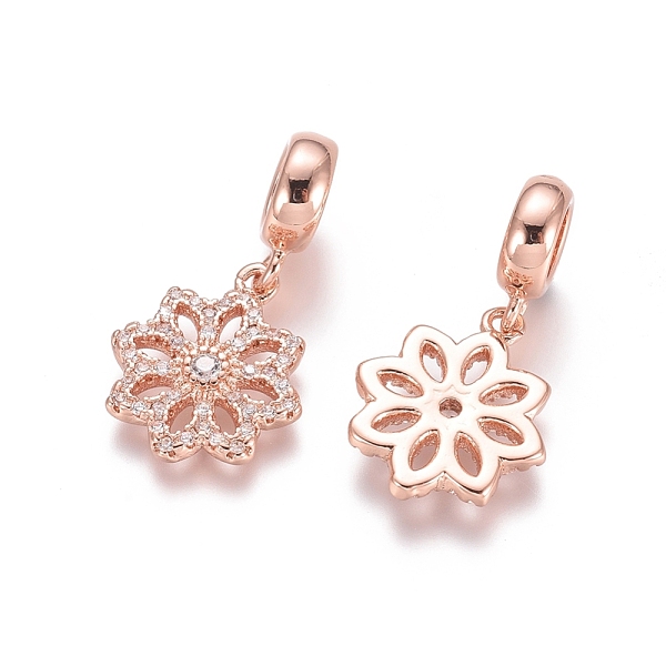 PandaHall Brass Micro Pave Cubic Zirconia European Dangle Charms, Large Hole Pendants, Flower, Clear, Rose Gold, 24mm, Flower: 15x13x2mm...
PandaHall Brass Micro Pave Cubic Zirconia European Dangle Charms, Large Hole Pendants, Flower, Clear, Rose Gold, 24mm, Flower: 15x13x2mm...