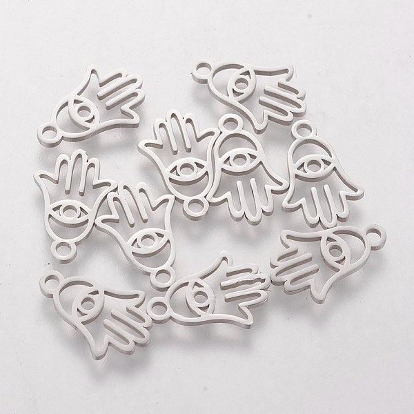 PandaHall 201 Stainless Steel Charms, Hamsa Hand/Hand of Miriam with Eye, Stainless Steel Color, 14.6x9.7x1mm, Hole: 1.5mm 201 Stainless...
PandaHall 201 Stainless Steel Charms, Hamsa Hand/Hand of Miriam with Eye, Stainless Steel Color, 14.6x9.7x1mm, Hole: 1.5mm 201 Stainless...