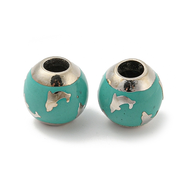 PandaHall Alloy Enamel European Beads, Large Hole Beads, Round with Dolphin, Platinum, 14x13.5mm, Hole: 5mm Alloy+Enamel Round Green
PandaHall Alloy Enamel European Beads, Large Hole Beads, Round with Dolphin, Platinum, 14x13.5mm, Hole: 5mm Alloy+Enamel Round Green