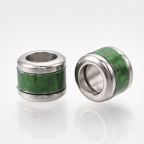PandaHall 304 Stainless Steel Beads, with Fiber, Large Hole Beads, Column with Basket Weave Pattern, Stainless Steel Color, Green, 10x8mm...
PandaHall 304 Stainless Steel Beads, with Fiber, Large Hole Beads, Column with Basket Weave Pattern, Stainless Steel Color, Green, 10x8mm...