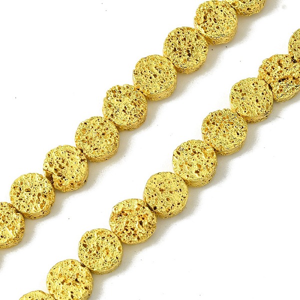 PandaHall Electroplated Natural Lava Rock Beads Strands, Flat Round, Golden Plated, 6~6.5x2.5~3mm, Hole: 0.9mm, about 62pcs/strand, 15.35''...
PandaHall Electroplated Natural Lava Rock Beads Strands, Flat Round, Golden Plated, 6~6.5x2.5~3mm, Hole: 0.9mm, about 62pcs/strand, 15.35''...