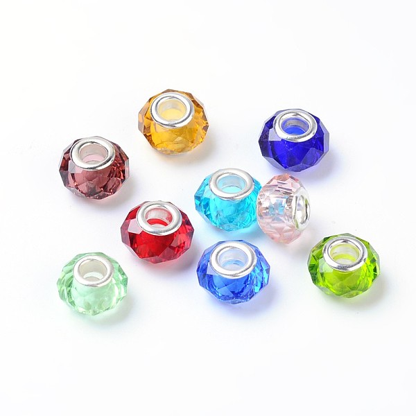PandaHall Handmade Glass European Beads, Large Hole Beads, Silver Color Brass Core, Mixed Color, 14x8mm, Hole: 5mm, 100pcs/box Glass+Brass..., Multicolor
PandaHall Handmade Glass European Beads, Large Hole Beads, Silver Color Brass Core, Mixed Color, 14x8mm, Hole: 5mm, 100pcs/box Glass+Brass..., Multicolor