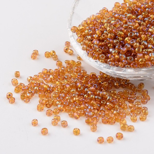 PandaHall Transparent Colours Rainbow Round Glass Seed Beads, Goldenrod, Size: about 3mm in diameter, hole: 1mm, about 1102pcs/50g Glass..., Gold
PandaHall Transparent Colours Rainbow Round Glass Seed Beads, Goldenrod, Size: about 3mm in diameter, hole: 1mm, about 1102pcs/50g Glass..., Gold