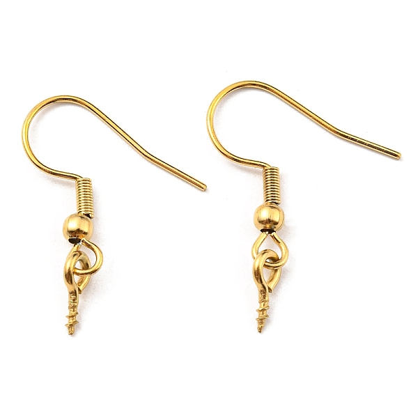 PandaHall 304 Stainless Steel Earring Hooks, Ear Wire with Pinch Bails, Real 18K Gold Plated, 21 Gauge, 25.5mm, Pin: 0.7mm and 1mm 304...
PandaHall 304 Stainless Steel Earring Hooks, Ear Wire with Pinch Bails, Real 18K Gold Plated, 21 Gauge, 25.5mm, Pin: 0.7mm and 1mm 304...
