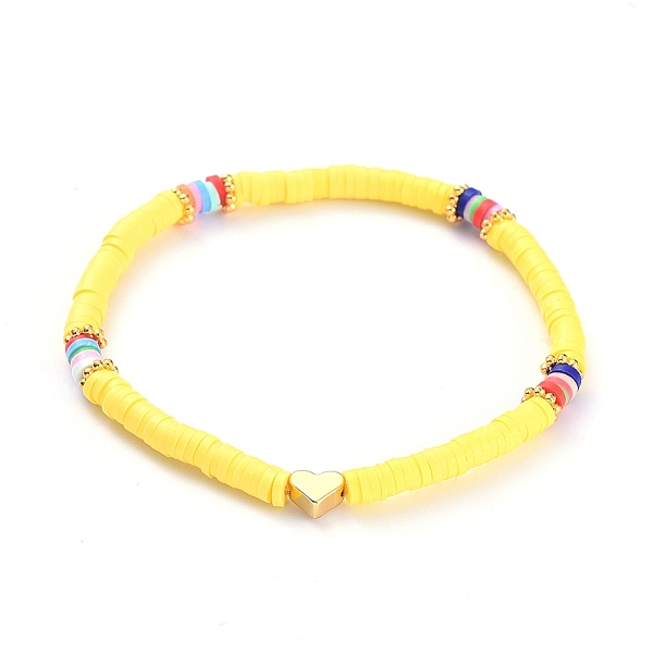 PandaHall Handmade Polymer Clay Heishi Bead Stretch Bracelets, with Heart Brass Beads and Alloy Spacer Beads, Yellow, 2-1/8 inch(5.3cm)...
PandaHall Handmade Polymer Clay Heishi Bead Stretch Bracelets, with Heart Brass Beads and Alloy Spacer Beads, Yellow, 2-1/8 inch(5.3cm)...