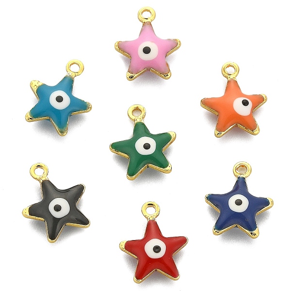 PandaHall 50Pcs Brass Enamel Pendants, Real 18K Gold Plated, Star with Evil Eye, Mixed Color, 10x8x3mm, Hole: 1mm Brass+Enamel Star..., Multicolor
PandaHall 50Pcs Brass Enamel Pendants, Real 18K Gold Plated, Star with Evil Eye, Mixed Color, 10x8x3mm, Hole: 1mm Brass+Enamel Star..., Multicolor