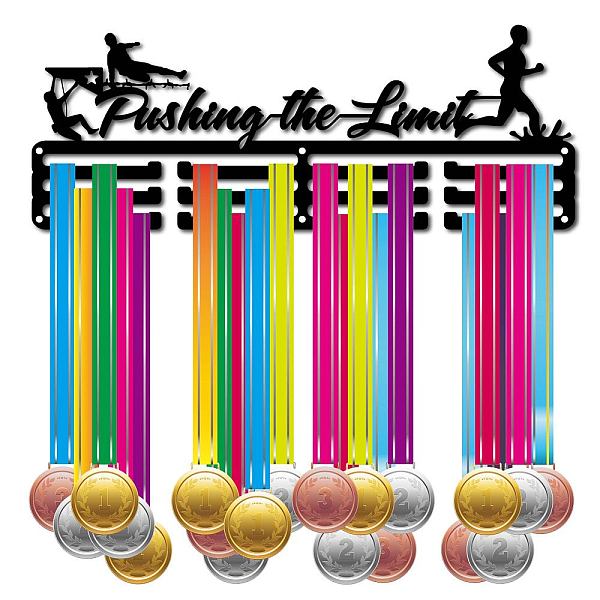 PandaHall Fashion Iron Medal Hanger Holder Display Wall Rack, 3 Lines, with Screws, Sports Themed Pattern, 150x400mm Iron Sports Black
PandaHall Fashion Iron Medal Hanger Holder Display Wall Rack, 3 Lines, with Screws, Sports Themed Pattern, 150x400mm Iron Sports Black