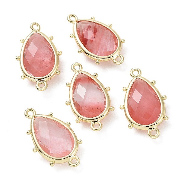PandaHall Cherry Quartz Glass Connector Charms, with Golden Plated Brass Edge Loops, Faceted, Teardrop, 24x14.5x5mm, Hole: 1.2mm & 1.4mm...
PandaHall Cherry Quartz Glass Connector Charms, with Golden Plated Brass Edge Loops, Faceted, Teardrop, 24x14.5x5mm, Hole: 1.2mm & 1.4mm...