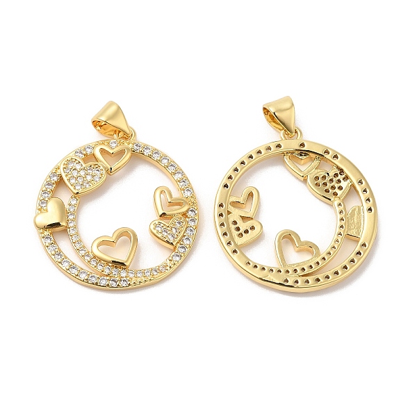 PandaHall Brass Micro Pave Clear Cubic Zirconia Pendants, Ring wirh Heart Charms, Real 16K Gold Plated, 25.5x23x2.5mm, Hole: 4x3.5mm...
PandaHall Brass Micro Pave Clear Cubic Zirconia Pendants, Ring wirh Heart Charms, Real 16K Gold Plated, 25.5x23x2.5mm, Hole: 4x3.5mm...