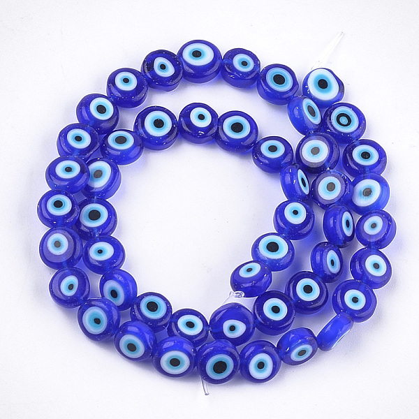 PandaHall Handmade Evil Eye Lampwork Beads Strands, Flat Round, Blue, 7.5~8x3~4mm, Hole: 1mm, about 48pcs/strand, 13.7 inch~14.9 inch...
PandaHall Handmade Evil Eye Lampwork Beads Strands, Flat Round, Blue, 7.5~8x3~4mm, Hole: 1mm, about 48pcs/strand, 13.7 inch~14.9 inch...