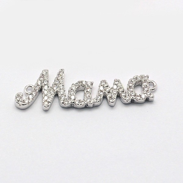 PandaHall Word Mama Brass Micro Pave Cubic Zirconia Links, For Mother's Day Jewelry Making, Cadmium Free & Nickel Free & Lead Free, Platinum...
PandaHall Word Mama Brass Micro Pave Cubic Zirconia Links, For Mother's Day Jewelry Making, Cadmium Free & Nickel Free & Lead Free, Platinum...