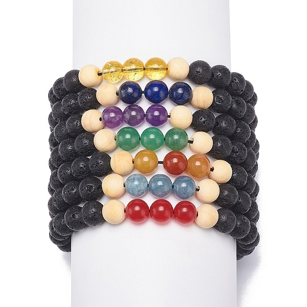 PandaHall 7Pcs 7 Style Natural Lava Rock & Wood Beads & Mixed Gemstone Braided Bead Bracelets Set, Essential Oil Chakra Yoga Bracelets for...
PandaHall 7Pcs 7 Style Natural Lava Rock & Wood Beads & Mixed Gemstone Braided Bead Bracelets Set, Essential Oil Chakra Yoga Bracelets for...