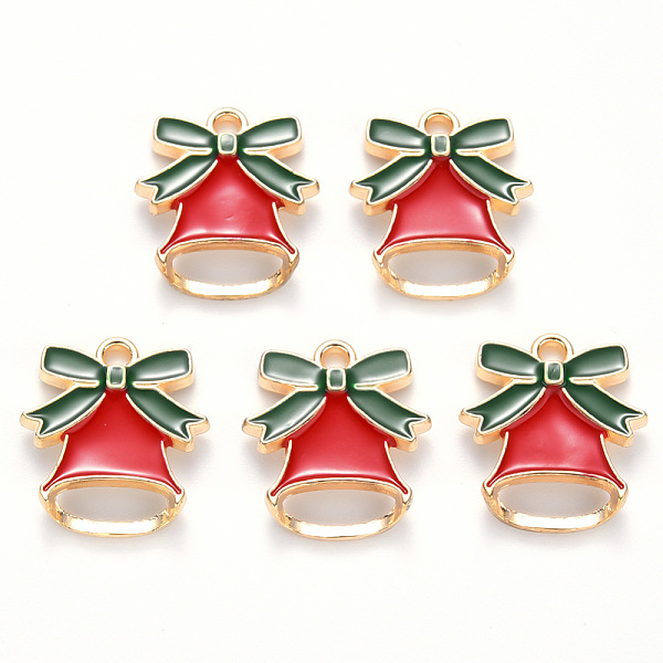 PandaHall Alloy Enamel Pendants, for Christmas, Jingle Bell, Light Gold, Red, 16x14.5x3mm, Hole: 1.6mm Alloy+Enamel Bell Red
PandaHall Alloy Enamel Pendants, for Christmas, Jingle Bell, Light Gold, Red, 16x14.5x3mm, Hole: 1.6mm Alloy+Enamel Bell Red
