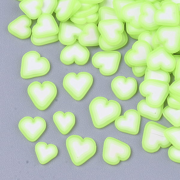 PandaHall Handmade Polymer Clay Cabochons, Fashion Nail Art Decoration Accessories, Heart, Lime, 4.5~6x5~6.5x0.3~0.5mm, about..., Green
PandaHall Handmade Polymer Clay Cabochons, Fashion Nail Art Decoration Accessories, Heart, Lime, 4.5~6x5~6.5x0.3~0.5mm, about..., Green