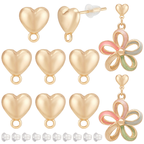 PandaHall BENECREAT 10Pcs Brass Stud Earring Findings, with Horizontal Loops, Heart, with 30Pcs Plastic Ear Nuts, Real 18K Gold Plated...
PandaHall BENECREAT 10Pcs Brass Stud Earring Findings, with Horizontal Loops, Heart, with 30Pcs Plastic Ear Nuts, Real 18K Gold Plated...