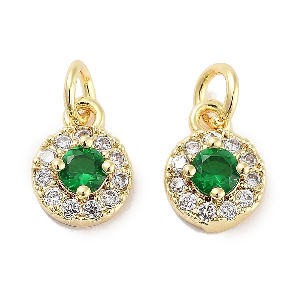 PandaHall Brass Micro Pave Cubic Zirconia Charms, with Jump Ring, Flat Round, Real 18K Gold Plated, Green, 8x6x3mm, Hole: 2.5mm Brass+Cubic...
PandaHall Brass Micro Pave Cubic Zirconia Charms, with Jump Ring, Flat Round, Real 18K Gold Plated, Green, 8x6x3mm, Hole: 2.5mm Brass+Cubic...