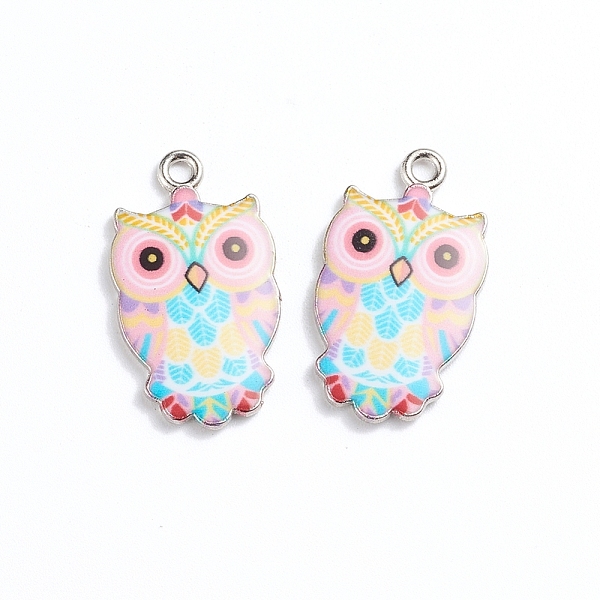 PandaHall Alloy Enamel Pendants, Owl, Platinum, Colorful, 23.5x13x2mm, Hole: 1.6mm, 2pcs/bag Alloy+Enamel Owl
PandaHall Alloy Enamel Pendants, Owl, Platinum, Colorful, 23.5x13x2mm, Hole: 1.6mm, 2pcs/bag Alloy+Enamel Owl