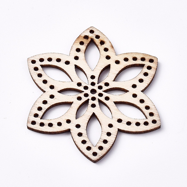 PandaHall Wood Filigree Joiners Links, Laser Cut Wood Shapes, Flower, Blanched Almond, 51.5x44.5x2.2mm Wood Flower
PandaHall Wood Filigree Joiners Links, Laser Cut Wood Shapes, Flower, Blanched Almond, 51.5x44.5x2.2mm Wood Flower