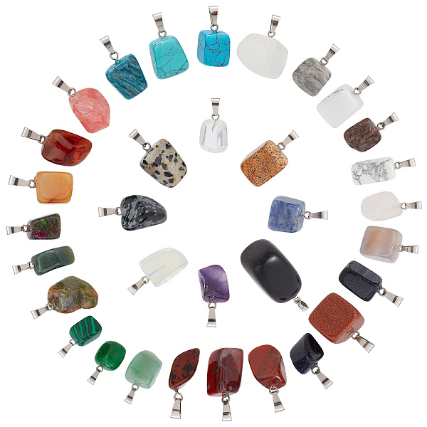 PandaHall SUNNYCLUE Natural & Synthetic Mixed Gemstone Pendants, with Stainless Steel Snap On Bails, Nuggets, Stainless Steel Color...
PandaHall SUNNYCLUE Natural & Synthetic Mixed Gemstone Pendants, with Stainless Steel Snap On Bails, Nuggets, Stainless Steel Color...