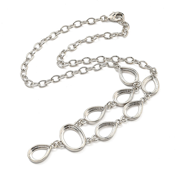 PandaHall Rack Plating Brass Oval Charm Necklace Making with Tray, Platinum, 19.02 inch(48.3cm), Tray: 18.5x14.5mm and 14.5x10mm Brass
PandaHall Rack Plating Brass Oval Charm Necklace Making with Tray, Platinum, 19.02 inch(48.3cm), Tray: 18.5x14.5mm and 14.5x10mm Brass