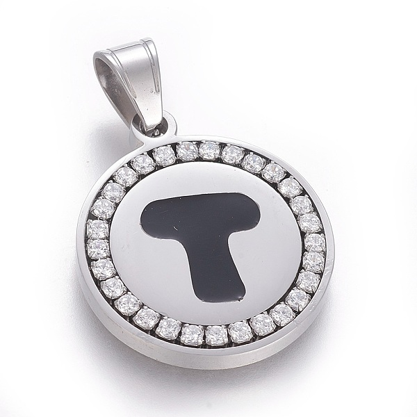 PandaHall 304 Stainless Steel Enamel Pendants, with Cubic Zirconia, Flat Round with Letter, Stainless Steel Color, Clear, Letter.T...
PandaHall 304 Stainless Steel Enamel Pendants, with Cubic Zirconia, Flat Round with Letter, Stainless Steel Color, Clear, Letter.T...