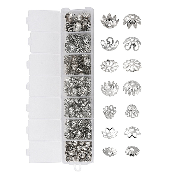 PandaHall 755Pcs 7 Style Iron Bead Caps, Flower, Platinum, 5~10x1~4.4mm, Hole: 1~1.5mm Iron
PandaHall 755Pcs 7 Style Iron Bead Caps, Flower, Platinum, 5~10x1~4.4mm, Hole: 1~1.5mm Iron