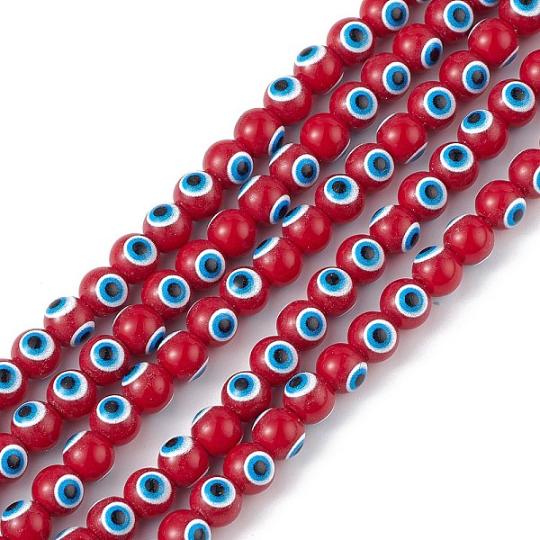 PandaHall Baking Painted Glass Beads, Round with Evil Eye, Red, 6x5mm, Hole: 1.2mm, about 63~68pcs/strand, 13.70~15.04(34.8~38.2cm) Glass..., Brown
PandaHall Baking Painted Glass Beads, Round with Evil Eye, Red, 6x5mm, Hole: 1.2mm, about 63~68pcs/strand, 13.70~15.04(34.8~38.2cm) Glass..., Brown