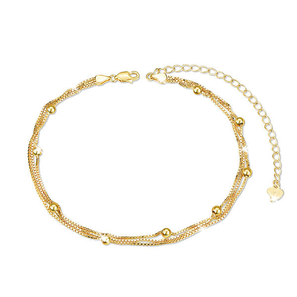 PandaHall SHEGRACE 925 Sterling Silver Multi-Strand Anklets, with Box Chains and Round Beads, Real 18K Gold Plated, 8-1/4 inch(21cm)...
PandaHall SHEGRACE 925 Sterling Silver Multi-Strand Anklets, with Box Chains and Round Beads, Real 18K Gold Plated, 8-1/4 inch(21cm)...