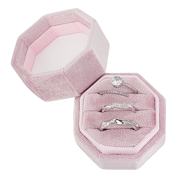 PandaHall Velvet Ring Boxes, 3 Rings Storage Box, Octagon, Pink, 4.8x4.85x4.4cm Velvet Octagon Pink
PandaHall Velvet Ring Boxes, 3 Rings Storage Box, Octagon, Pink, 4.8x4.85x4.4cm Velvet Octagon Pink