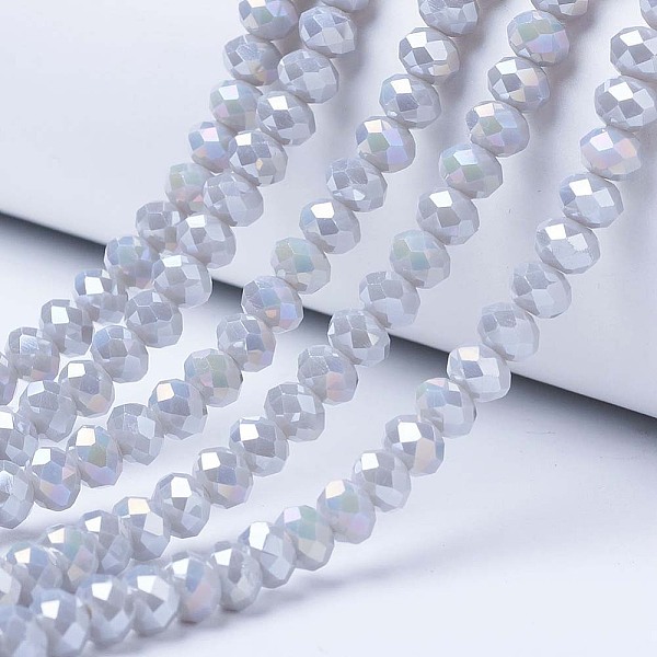 PandaHall Electroplate Glass Beads Strands, Opaque Solid Color, AB Color Plated, Faceted, Rondelle, Gainsboro, 8x6mm, Hole: 1mm, about..., Gray
PandaHall Electroplate Glass Beads Strands, Opaque Solid Color, AB Color Plated, Faceted, Rondelle, Gainsboro, 8x6mm, Hole: 1mm, about..., Gray