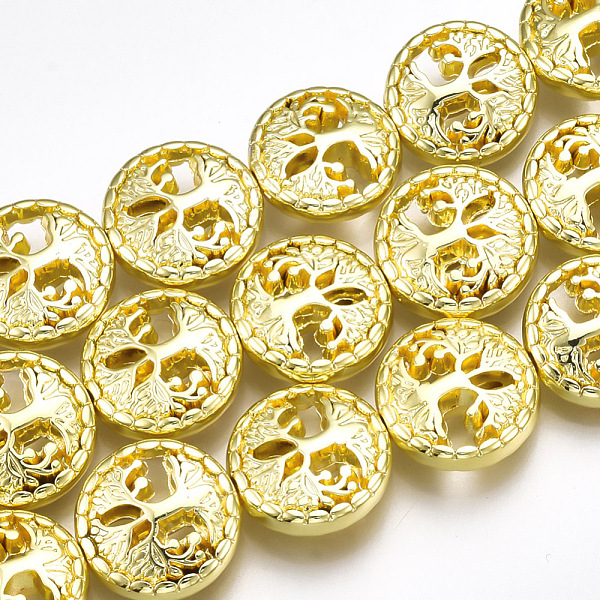 PandaHall Electroplate Non-magnetic Synthetic Hematite Beads Strands, Flat Round with Tree of Life, Golden Plated, 12~13x4.5mm, Hole: 1mm...
PandaHall Electroplate Non-magnetic Synthetic Hematite Beads Strands, Flat Round with Tree of Life, Golden Plated, 12~13x4.5mm, Hole: 1mm...