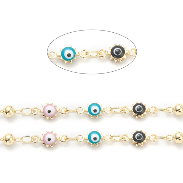 PandaHall Golden Brass Enamel Link Chain, Long-Lasting Plated, with Spool, Soldered, Evil Eye, Colorful, 9x4x2.5mm, 32.8 Feet(10m)/roll...
PandaHall Golden Brass Enamel Link Chain, Long-Lasting Plated, with Spool, Soldered, Evil Eye, Colorful, 9x4x2.5mm, 32.8 Feet(10m)/roll...