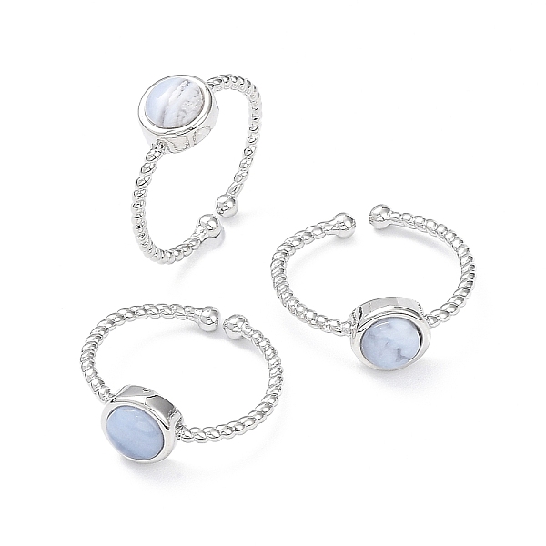PandaHall Natural Blue Lace Agate Cuff Rings, Rack Plating Brass Open Rings for Women, Platinum, 1.5~2.5mm, Inner Diameter: 18mm Blue Lace...
PandaHall Natural Blue Lace Agate Cuff Rings, Rack Plating Brass Open Rings for Women, Platinum, 1.5~2.5mm, Inner Diameter: 18mm Blue Lace...