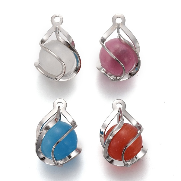 PandaHall Cat Eye Pendants, with Brass Findings, Mixed Color, Platinum, 18x12.5mm, Hole: 1.4mm Brass+Cat Eye Teardrop Multicolor
PandaHall Cat Eye Pendants, with Brass Findings, Mixed Color, Platinum, 18x12.5mm, Hole: 1.4mm Brass+Cat Eye Teardrop Multicolor