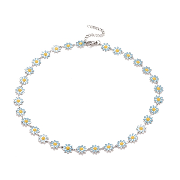 PandaHall Enamel Daisy Link Chain Necklace, Vacuum Plating 304 Stainless Steel Jewelry for Women, Stainless Steel Color, Deep Sky Blue, 16.3...
PandaHall Enamel Daisy Link Chain Necklace, Vacuum Plating 304 Stainless Steel Jewelry for Women, Stainless Steel Color, Deep Sky Blue, 16.3...