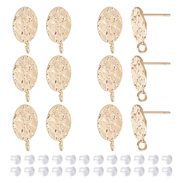 PandaHall GOMAKERER 12Pcs Textured Oval Brass Stud Earring Findings with Vertical Loops, Nickel Free, with 30Pcs Plastic Ear Nuts, Real 18K...
PandaHall GOMAKERER 12Pcs Textured Oval Brass Stud Earring Findings with Vertical Loops, Nickel Free, with 30Pcs Plastic Ear Nuts, Real 18K...