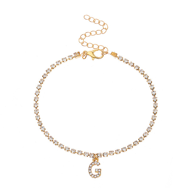 PandaHall Fashionable and Creative Rhinestone Anklet Bracelets, English Letter G Hip-hop Creative Beach Anklet for Women, Golden Alloy
PandaHall Fashionable and Creative Rhinestone Anklet Bracelets, English Letter G Hip-hop Creative Beach Anklet for Women, Golden Alloy
