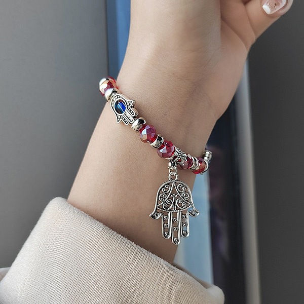 PandaHall Alloy Turkiye Hamsa Hand Pendant Bracelets, Blue Evil Eye Beaded Jewelry for Women Alloy Hamsa Hand
PandaHall Alloy Turkiye Hamsa Hand Pendant Bracelets, Blue Evil Eye Beaded Jewelry for Women Alloy Hamsa Hand