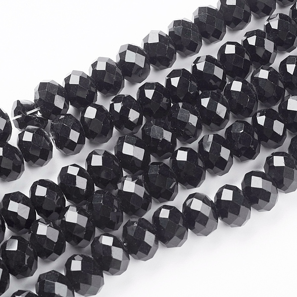 PandaHall Handmade Glass Beads, Faceted Rondelle, Black, 12x8mm, Hole: 1mm, about 72pcs/strand Glass Rondelle Black
PandaHall Handmade Glass Beads, Faceted Rondelle, Black, 12x8mm, Hole: 1mm, about 72pcs/strand Glass Rondelle Black