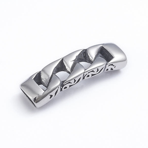 PandaHall Retro 304 Stainless Steel Links, for Leather Cord Bracelets Making, Chain Shapes, Antique Silver, 10x36x6mm, Hole: 4x8mm 304...
PandaHall Retro 304 Stainless Steel Links, for Leather Cord Bracelets Making, Chain Shapes, Antique Silver, 10x36x6mm, Hole: 4x8mm 304...