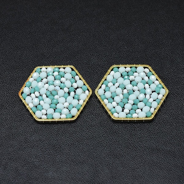 PandaHall Handmade Woven Pendants, with Glass and Brass Findings, Cadmium Free & Nickel Free & Lead Free, Long-Lasting Plated, Hexagon..., Green
PandaHall Handmade Woven Pendants, with Glass and Brass Findings, Cadmium Free & Nickel Free & Lead Free, Long-Lasting Plated, Hexagon..., Green