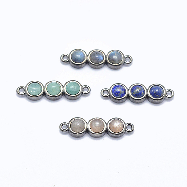 PandaHall Natural Gemstone Links connectors, with Brass Findings, Gunmetal, 24x6x3.5~4mm, Hole: 1mm Mixed Stone Others
PandaHall Natural Gemstone Links connectors, with Brass Findings, Gunmetal, 24x6x3.5~4mm, Hole: 1mm Mixed Stone Others