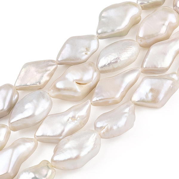 PandaHall Natural Baroque Pearl Keshi Pearl Beads Strands, Cultured Freshwater Pearl, Rhombus, Creamy White, 15~29.5x9~13x5~8mm, Hole: 0.7mm...
PandaHall Natural Baroque Pearl Keshi Pearl Beads Strands, Cultured Freshwater Pearl, Rhombus, Creamy White, 15~29.5x9~13x5~8mm, Hole: 0.7mm...