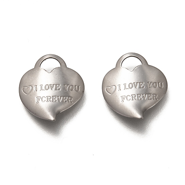 PandaHall Valentine's Day 304 Stainless Steel Pendants, Heart with Word I love You Forever, Stainless Steel Color, 15x13x2mm, Hole: 4x3mm...
PandaHall Valentine's Day 304 Stainless Steel Pendants, Heart with Word I love You Forever, Stainless Steel Color, 15x13x2mm, Hole: 4x3mm...